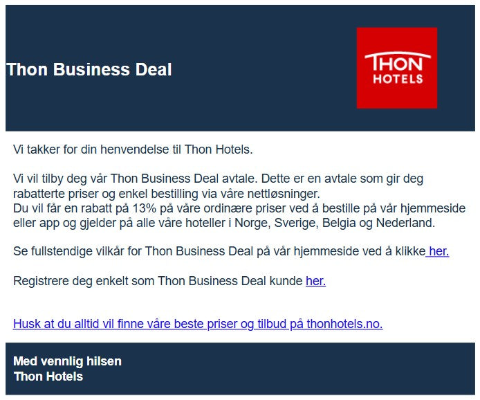 2025: 13% discount : Thon Hotels