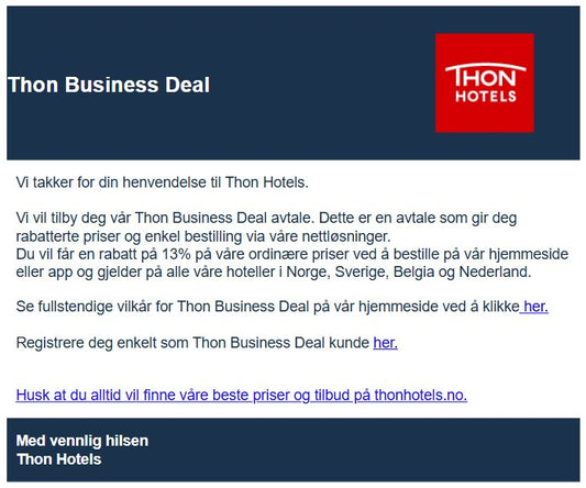 2025: 13% discount : Thon Hotels